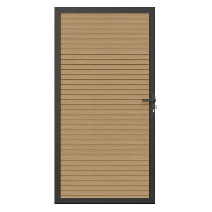 NewTechWood Co-extrusie composiet deur in aluminium frame, horizontaal triple, 100 x 195 cm, Red Ced