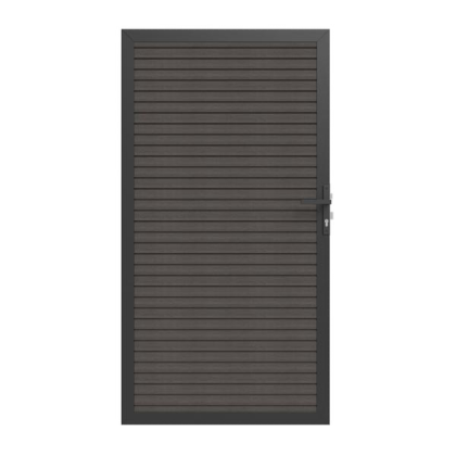 NewTechWood Co-extrusie composiet deur in aluminium frame, horizontaal triple, 100 x 195 cm, Silver 