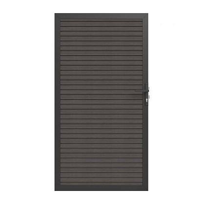 NewTechWood Co-extrusie composiet deur in aluminium frame, horizontaal triple, 100 x 195 cm, Silver 