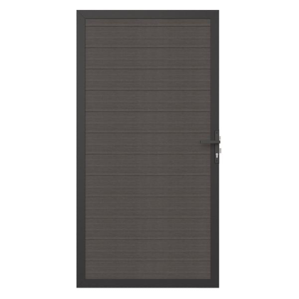 NewTechWood Co-extrusie composiet deur in aluminium frame, horizontaal, 100 x 195 cm, Silver Gray.*