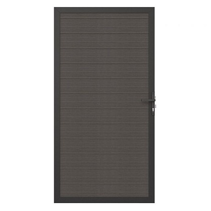 NewTechWood Co-extrusie composiet deur in aluminium frame, horizontaal, 100 x 195 cm, Silver Gray.*