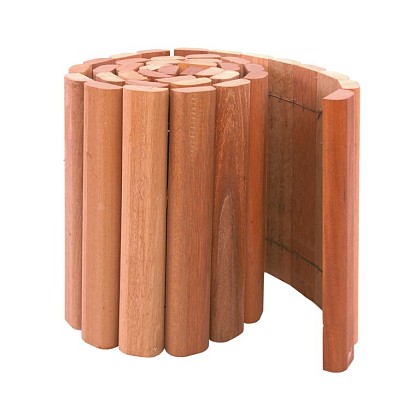 Hardhouten rolborder Ø 4,5 x 20 x 180 cm.*