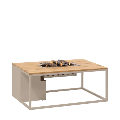 Cosiloft 120 sandy beige frame / teak top