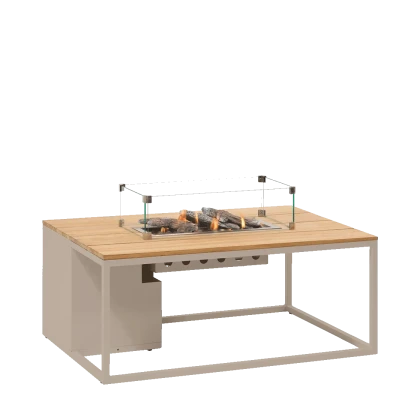 Cosiloft 120 sandy beige frame / teak top