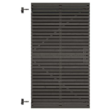 Grenen geschaafd latten deur op verstelbaar frame, horizontaal, 178 X 99 x 5 cm, zwart gespoten.*