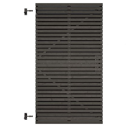 Grenen geschaafd latten deur op verstelbaar frame, horizontaal, 178 X 99 x 5 cm, zwart gespoten.*