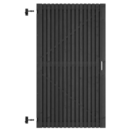 Grenen geschaafd latten deur op verstelbaar frame, verticaal, 178 X 99 x 5 cm, zwart gespoten.*