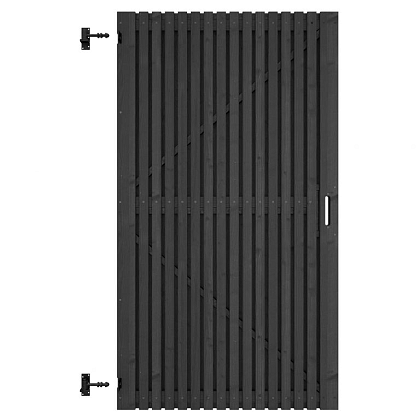 Grenen geschaafd latten deur op verstelbaar frame, verticaal, 178 X 99 x 5 cm, zwart gespoten.*