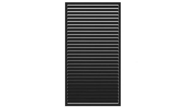 Vuren shutterscherm, 120 x 224 cm, zwart gespoten.*