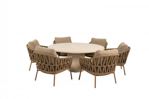 4 Seasons Outdoor Biarritz low dining set Amber met Hampton low dining tafel verwacht eind augustus