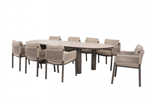 4 Seasons Outdoor Savanne dining set met Denia eettafel organisch Terre
