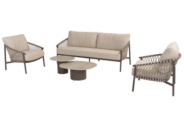 Allora loungeset met Sofie loungetafels Terre | 4 Seasons Outdoor