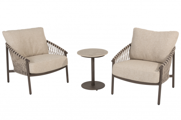 Allora bistro loungeset met Boaz bijzettafel Terre | 4 Seasons Outdoor