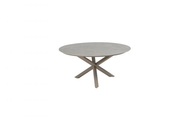 Taste by 4 Seasons Outdoor Calma dining set met Prado eettafel rond Ø 130cm Latte