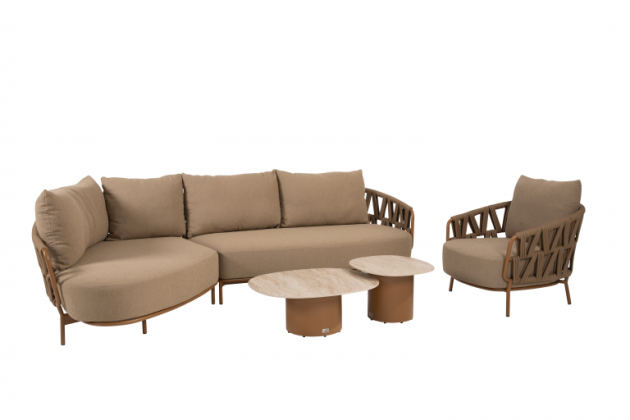 4 Seasons Outdoor Biarritz loungeset met loungestoel Amber en Sofie loungetafels