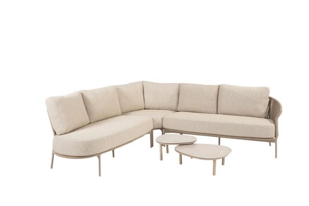 Taste by 4 Seasons Outdoor Florence loungebank hoek Latte met Monroe tafels