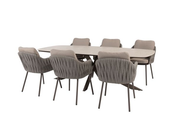Taste by 4 Seasons Outdoor Cannes dining set met Prado eettafel organisch Terre - Niet meer leverbaa