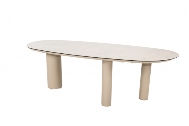 Taste by 4 Seasons Outdoor Denia eettafel organische vorm met keramisch blad Latte 240x110cm