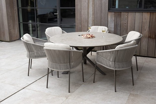 Taste by 4 Seasons Outdoor Prado eettafel rond keramisch blad Terre Ø 130cm