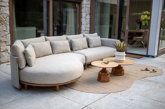 4 Seasons Outdoor Safina loungebank met chaise lounge Amber