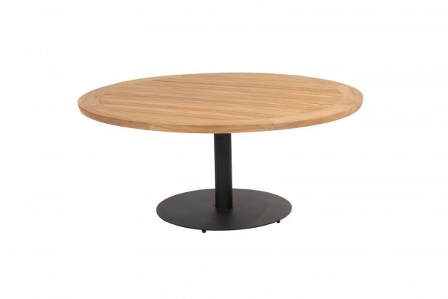 ACTIE - Taste by 4 Seasons Outdoor Saba low dining tafel antraciet poot met teakblad Ø 160 cm