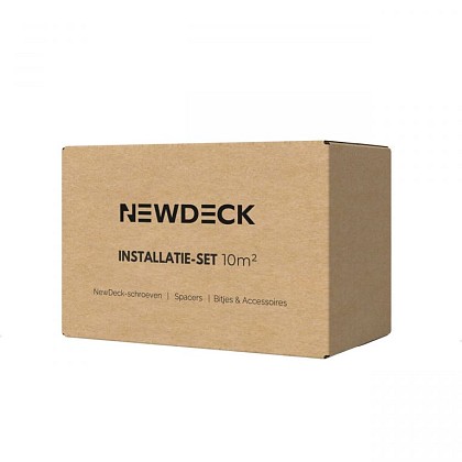 ++Installatieset Newdeck t.b.v. 10 m2 schroeven, afstandhouders en bitjes