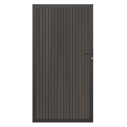 NewTechWood Co-extrusie composiet deur in aluminium frame, verticaal triple, 100 x 195 cm, Silver Gr