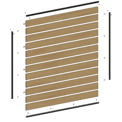 NewTechWood aluminium frameset t.b.v scherm i.c.m betonpalen, zwart gepoedercoat