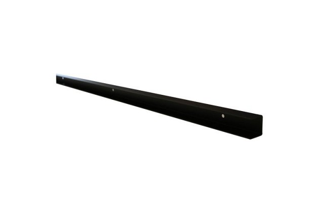 Stalen U-profiel met structuur poedercoating t.b.v. H-gleufpaal, 3,5 x 4 x 220 cm, zwart RAL9005