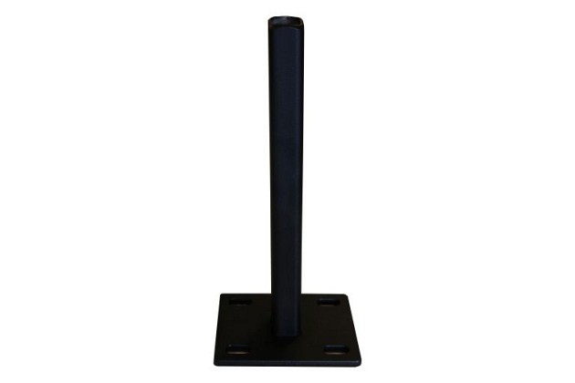 Stalen voetplaat met structuur poedercoating t.b.v. H-gleufpaal, 12 x 15 x 33 cm, zwart RAL9005