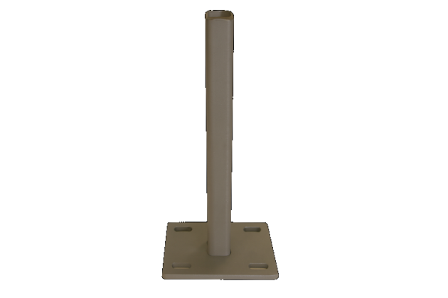 Stalen voetplaat met structuur poedercoating t.b.v. H-gleufpaal, 12 x 15 x 33 cm, kwartsgrijs RAL703