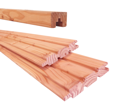 Douglas plankenscherm 2 zijdig triple profiel inclusief afdekkap, 187 x 224 cm, onbehandeld.