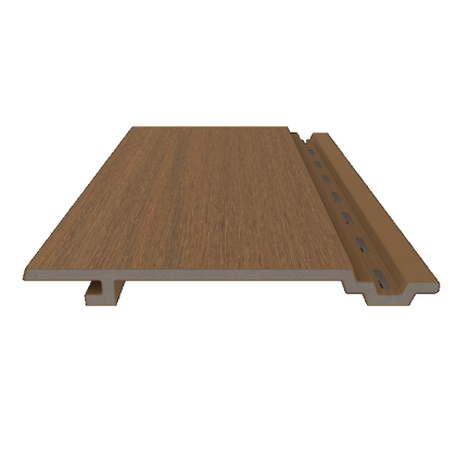 NewTechWood HKC wandbekleding vlak, 1,9 x 18,8 x 400 cm (wb 15,3 cm), Teak