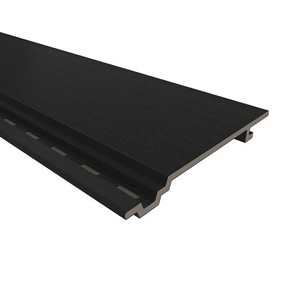 NewTechWood HKC wandbekleding vlak, 1,9 x 18,8 x 300 cm (wb 15,3 cm), Ebony zwart