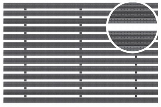 Mat tbv schoonl 60x60x2cm alum+rub+zw