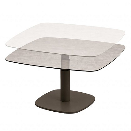 Paros in hoogte verstelbare tafel terre met printed keramiek top 100 x 100 cm | Taste 4SO