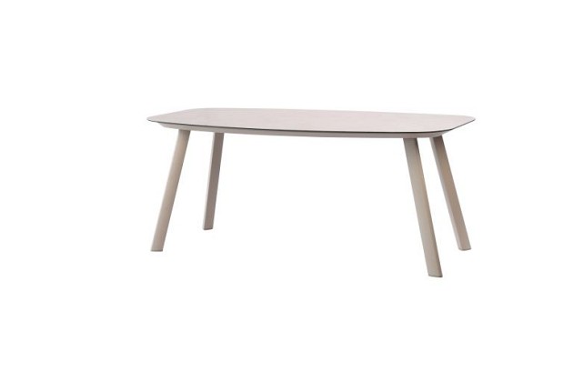 Taste by 4 Seasons Outdoor Manolo eettafel linen met printed keramiek top 180 x 95 cm