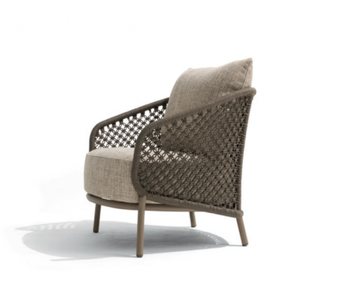 4 Seasons Outdoor Luco lounge stoel mocca incl. 2 kussens