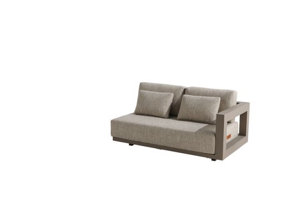 4 Seasons Outdoor Metropolitan modulaire 2.5-zits lounge bank mocca, armleuning links incl. 5 kussen