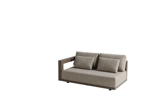 4 Seasons Outdoor Metropolitan modulaire 2.5-zits lounge bank mocca, armleuning rechts incl. 5 kusse