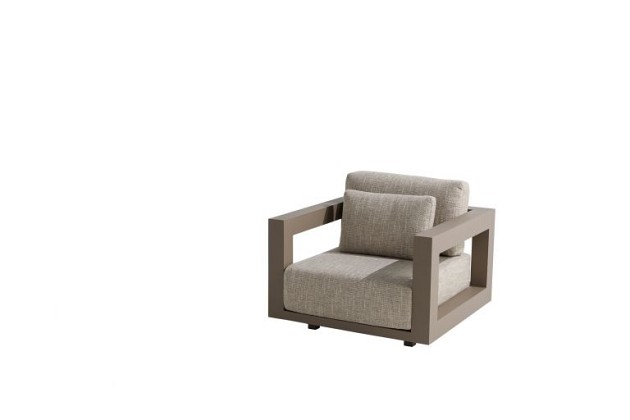 4 Seasons Outdoor Metropolitan lounge stoel mocca incl. 3 kussens
