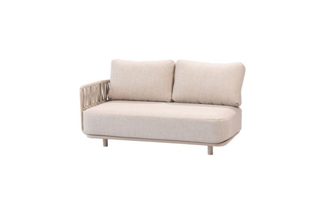 Taste by 4 Seasons Outdoor Santino modulaire 2-zits lounge bank latte, armleuning rechts incl. 3 kus