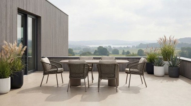 4 Seasons Outdoor Luco dining set mocca