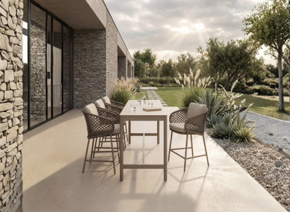 4 Seasons Outdoor Luco high dining set mocca