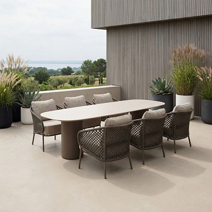 4 Seasons Outdoor Luco low dining set mocca
