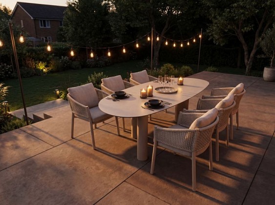 Taste by 4 Seasons Outdoor Virello dining set latte