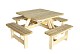 Picknicktafel Vierkant, 40 mm dik, bladmaat 115 x 115 cm, groen geïmpregneerd.*