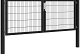 Hillfence metalen dubbele poort Premium-line inclusief slot, 300 x 100 cm, zwart.*