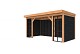 Douglasvision buitenverblijf Comfort Compleet 500 X 270 cm, onbehandeld, wanden zwart geïmpregneerd.