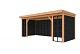 Douglasvision buitenverblijf Comfort Compleet 600 X 270 cm, onbehandeld, wanden zwart geïmpregneerd.